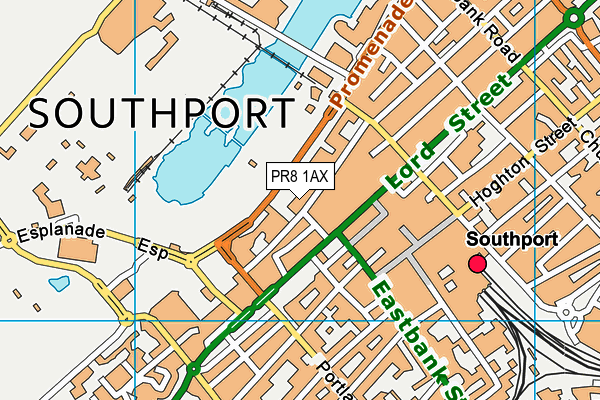 PR8 1AX map - OS VectorMap District (Ordnance Survey)