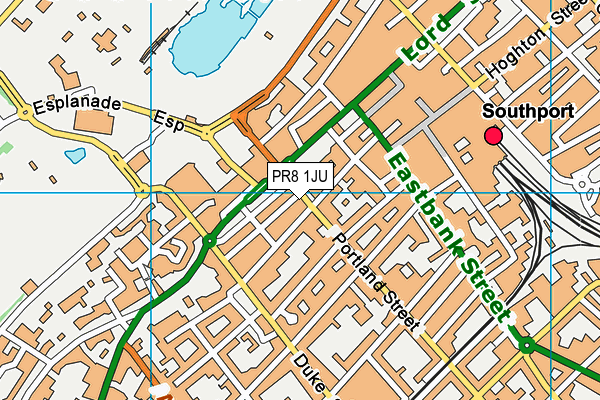 PR8 1JU map - OS VectorMap District (Ordnance Survey)