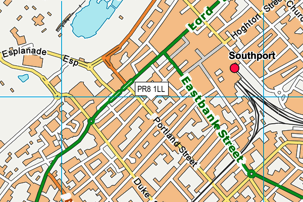 PR8 1LL map - OS VectorMap District (Ordnance Survey)