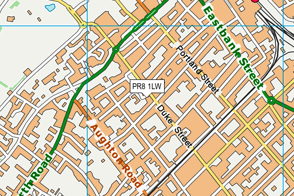 PR8 1LW map - OS VectorMap District (Ordnance Survey)