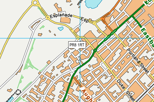 PR8 1RT map - OS VectorMap District (Ordnance Survey)