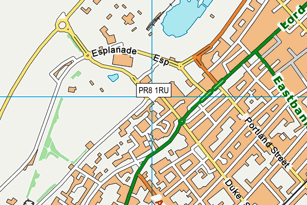 PR8 1RU map - OS VectorMap District (Ordnance Survey)