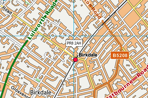 PR8 2AH map - OS VectorMap District (Ordnance Survey)