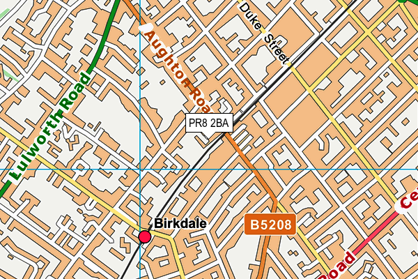 PR8 2BA map - OS VectorMap District (Ordnance Survey)