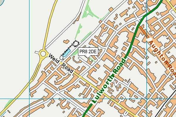 PR8 2DE map - OS VectorMap District (Ordnance Survey)