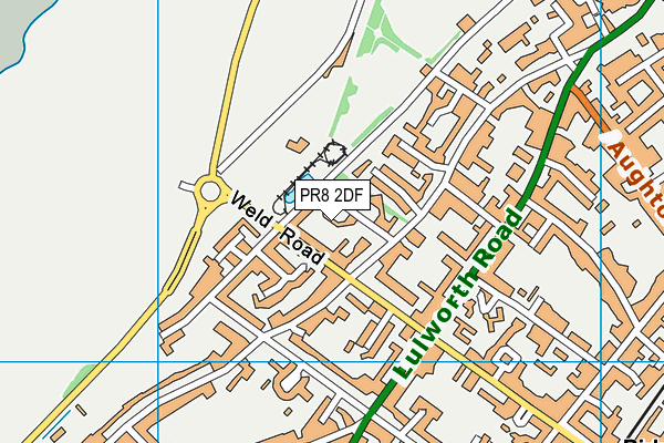 PR8 2DF map - OS VectorMap District (Ordnance Survey)