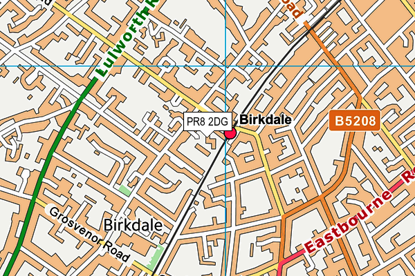 PR8 2DG map - OS VectorMap District (Ordnance Survey)