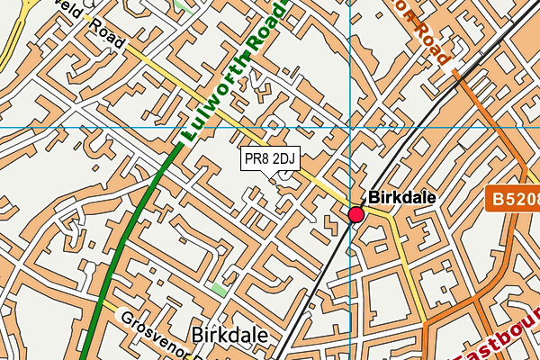 PR8 2DJ map - OS VectorMap District (Ordnance Survey)