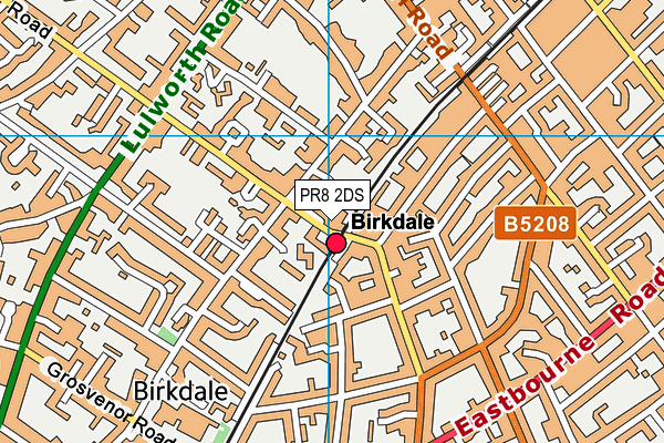 PR8 2DS map - OS VectorMap District (Ordnance Survey)