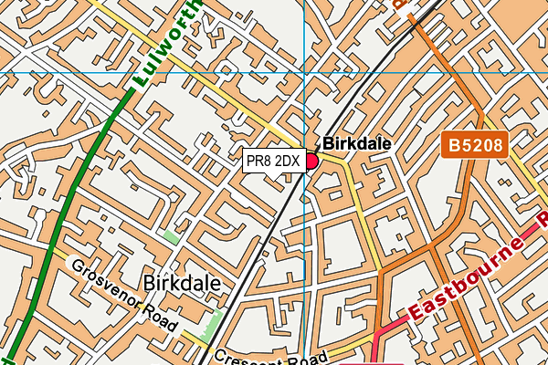 PR8 2DX map - OS VectorMap District (Ordnance Survey)