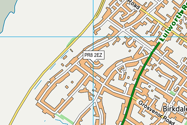 PR8 2EZ map - OS VectorMap District (Ordnance Survey)