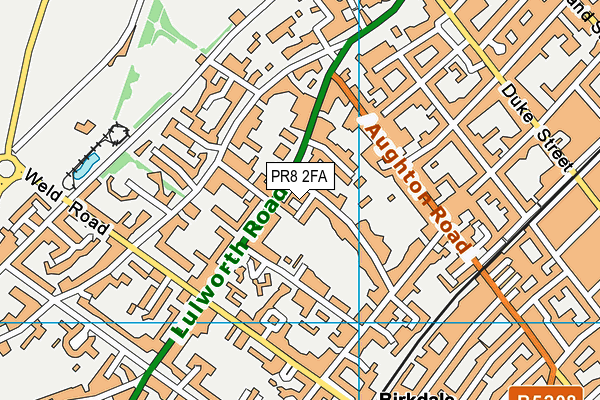 PR8 2FA map - OS VectorMap District (Ordnance Survey)