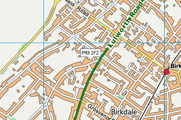 PR8 2FZ map - OS VectorMap District (Ordnance Survey)