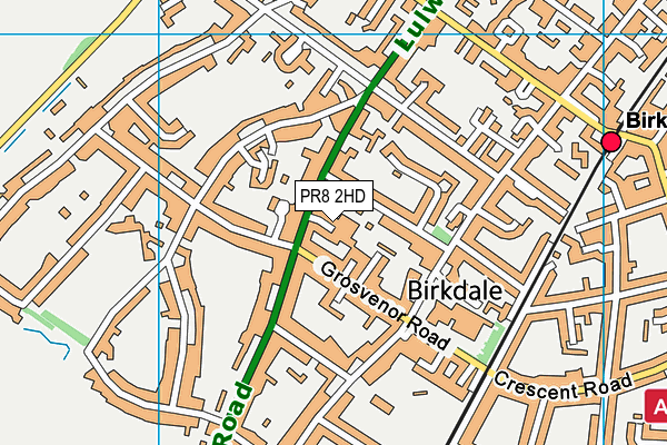 PR8 2HD map - OS VectorMap District (Ordnance Survey)