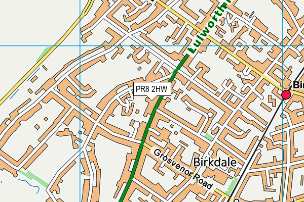 PR8 2HW map - OS VectorMap District (Ordnance Survey)