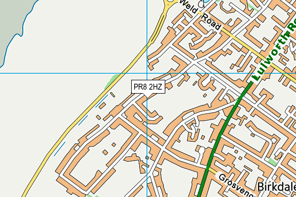 PR8 2HZ map - OS VectorMap District (Ordnance Survey)