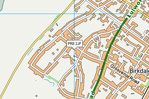 PR8 2JF map - OS VectorMap District (Ordnance Survey)
