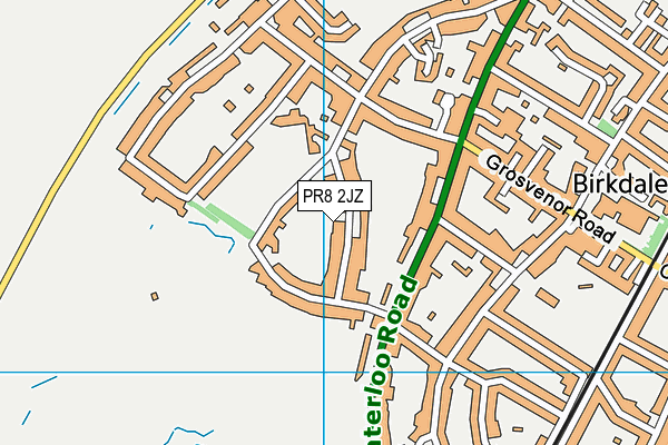 PR8 2JZ map - OS VectorMap District (Ordnance Survey)