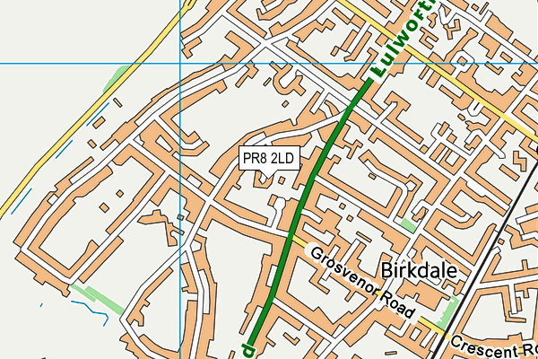 PR8 2LD map - OS VectorMap District (Ordnance Survey)