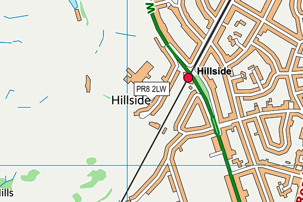 PR8 2LW map - OS VectorMap District (Ordnance Survey)