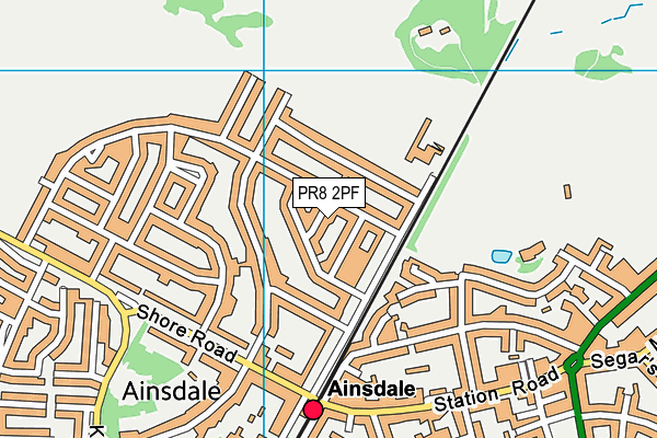 PR8 2PF map - OS VectorMap District (Ordnance Survey)