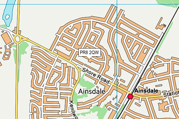 PR8 2QW map - OS VectorMap District (Ordnance Survey)