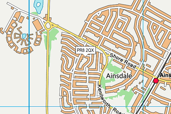 PR8 2QX map - OS VectorMap District (Ordnance Survey)