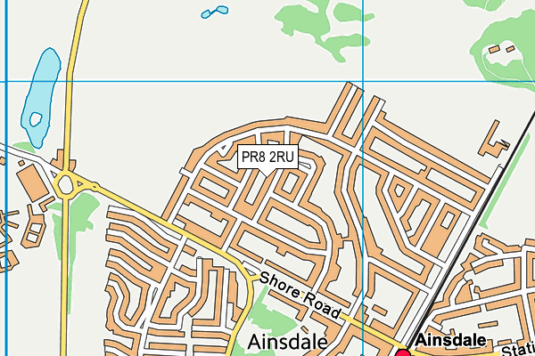 PR8 2RU map - OS VectorMap District (Ordnance Survey)