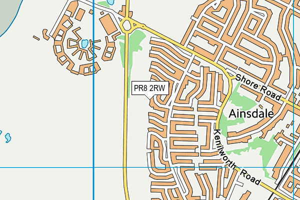 PR8 2RW map - OS VectorMap District (Ordnance Survey)