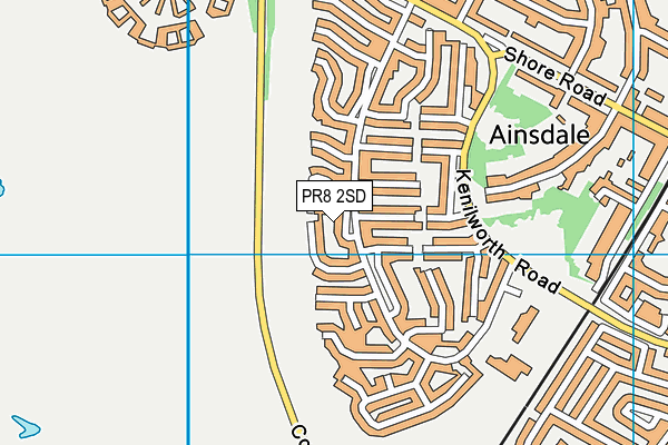 PR8 2SD map - OS VectorMap District (Ordnance Survey)