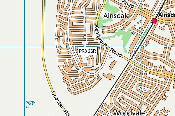 PR8 2SR map - OS VectorMap District (Ordnance Survey)