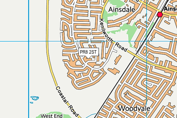 PR8 2ST map - OS VectorMap District (Ordnance Survey)