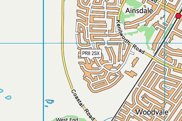 PR8 2SX map - OS VectorMap District (Ordnance Survey)