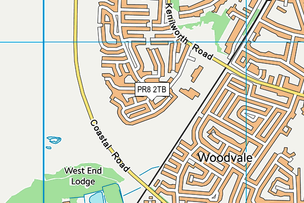 PR8 2TB map - OS VectorMap District (Ordnance Survey)