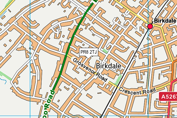 PR8 2TJ map - OS VectorMap District (Ordnance Survey)