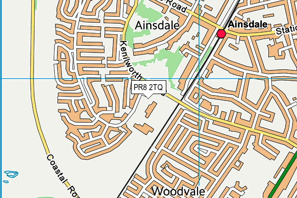 PR8 2TQ map - OS VectorMap District (Ordnance Survey)