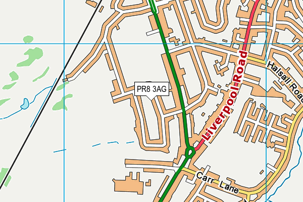 PR8 3AG map - OS VectorMap District (Ordnance Survey)