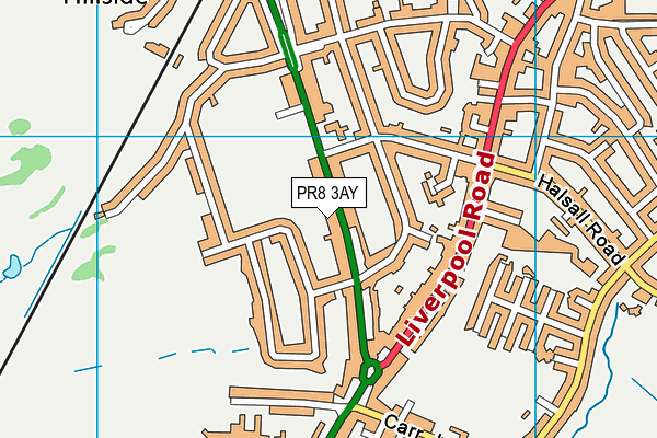 PR8 3AY map - OS VectorMap District (Ordnance Survey)