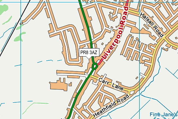 PR8 3AZ map - OS VectorMap District (Ordnance Survey)