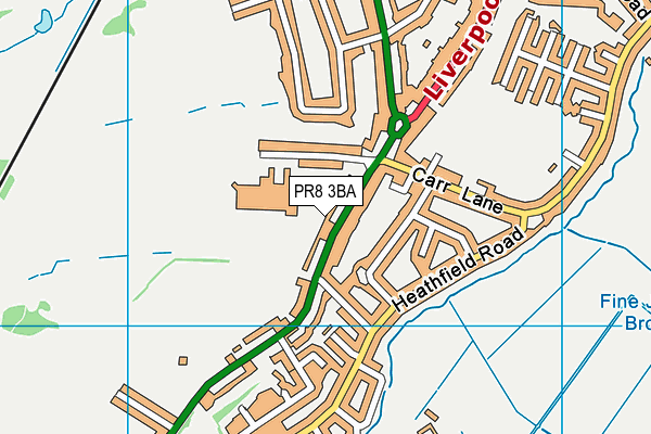 PR8 3BA map - OS VectorMap District (Ordnance Survey)