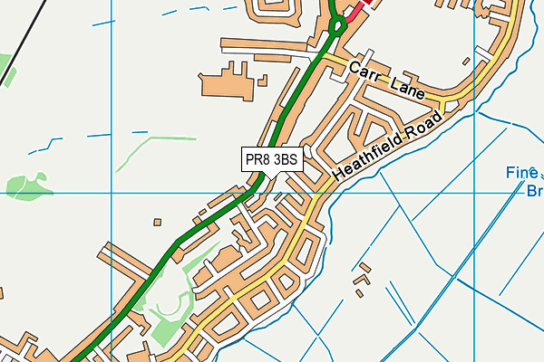 PR8 3BS map - OS VectorMap District (Ordnance Survey)