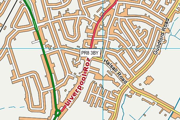 PR8 3BY map - OS VectorMap District (Ordnance Survey)