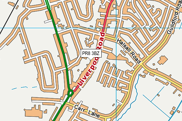 PR8 3BZ map - OS VectorMap District (Ordnance Survey)