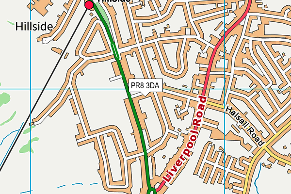 PR8 3DA map - OS VectorMap District (Ordnance Survey)