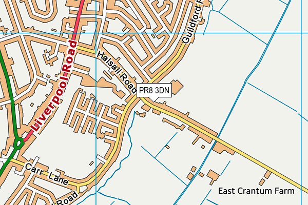 PR8 3DN map - OS VectorMap District (Ordnance Survey)