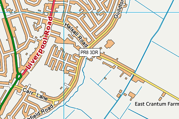 PR8 3DR map - OS VectorMap District (Ordnance Survey)