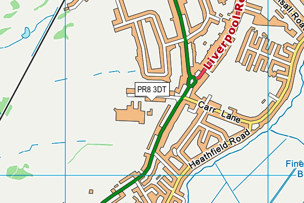 PR8 3DT map - OS VectorMap District (Ordnance Survey)