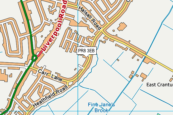 PR8 3EB map - OS VectorMap District (Ordnance Survey)