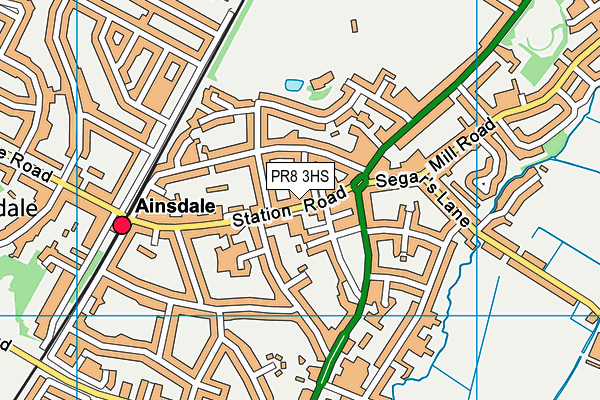 PR8 3HS map - OS VectorMap District (Ordnance Survey)