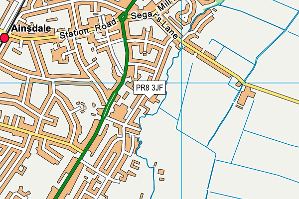 PR8 3JF map - OS VectorMap District (Ordnance Survey)